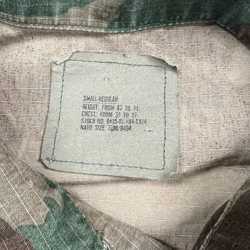 American Apparel Combat Coat Mens Small Regular Green Woodland Camo BDU Jacket